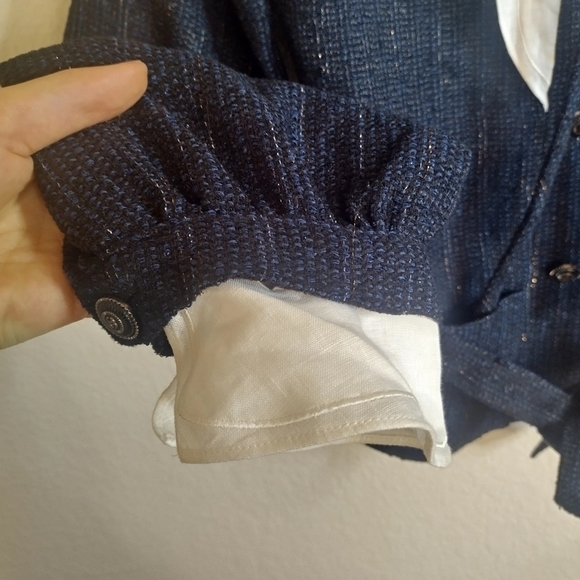 Chanel sailor piter pan collar tweed button down tassel jacket sz 36/ 4 - Picture 7 of 16